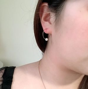 Faux Pearl Loop Earrings